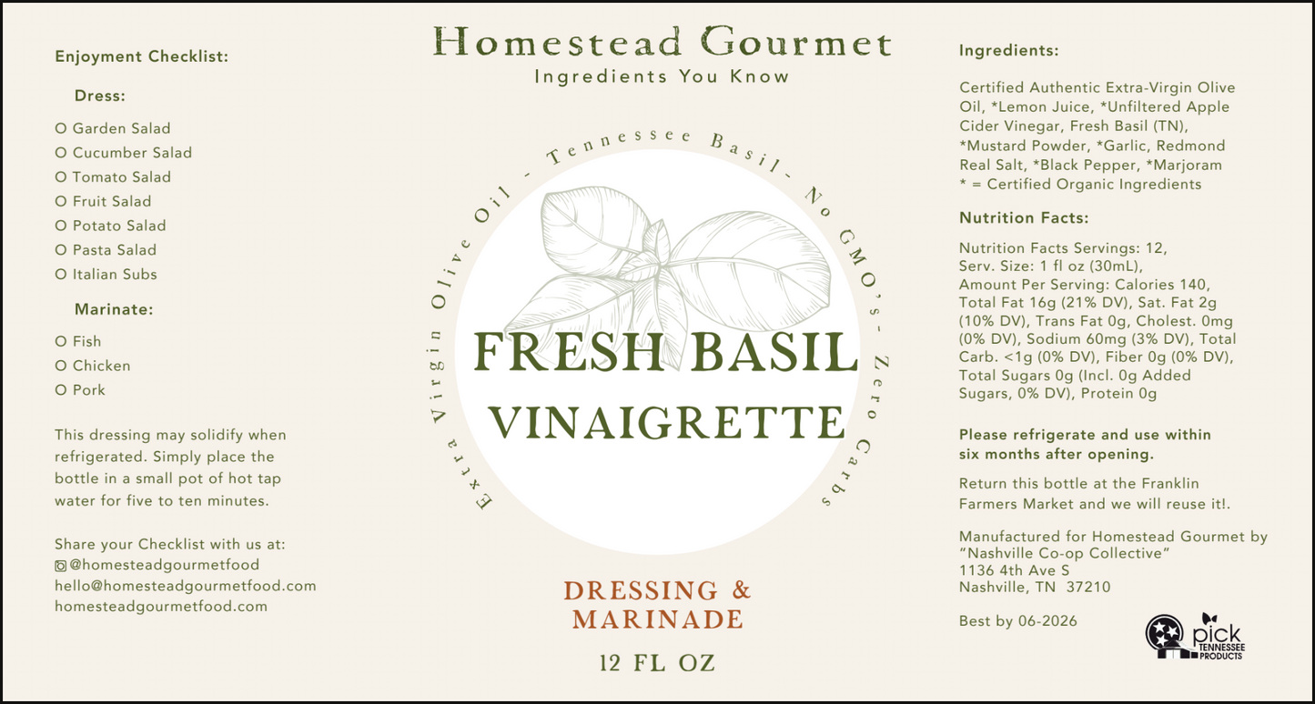 Fresh Basil Vinaigrette